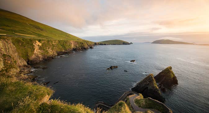 Sunset by the water at Dunquin Harbour in Co. Kerry